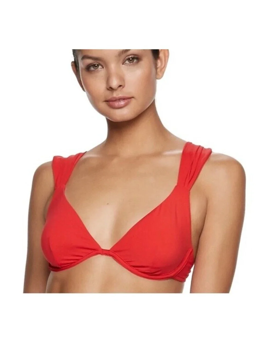 Weworewhat Cherry Red Bikini Set High Waisted Retro Beachy Vacation Size Medium